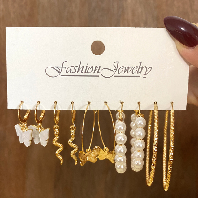 Kolczyki wiszące KISSWIFE Retro Butterfly Drop z perłami - moda 2021 (akrylowa biżuteria) - Wianko - 9