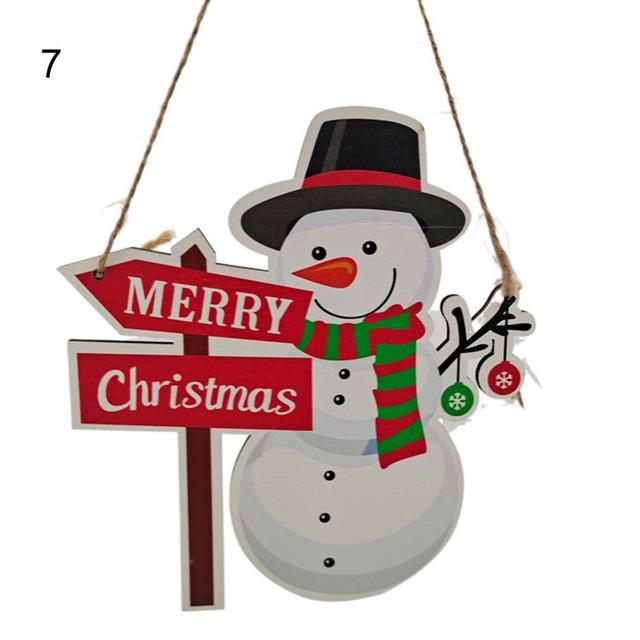 Wieszak na drzwi Boże Narodzenie drewniane ozdoby świąteczne wiszące tablica z drewnianym rzemiosłem - złote/Xmas z podstawą do domu - Wianko - 10