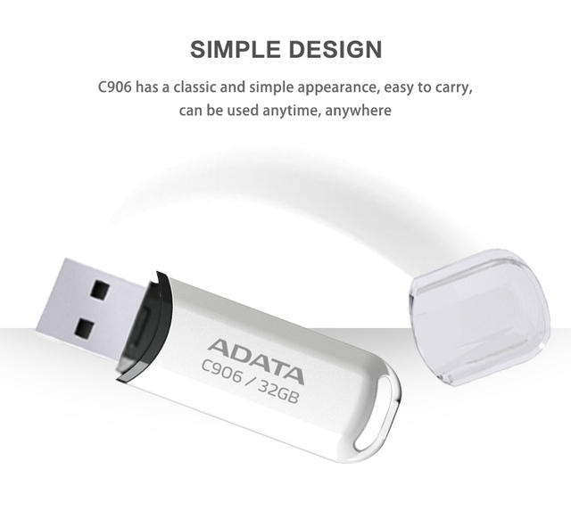 Pamięć USB ADATA C906 32GB 16GB USB 2.0 Mini U Stick Pendrive - Oryginalny produkt o wysokiej prędkości - Wianko - 2
