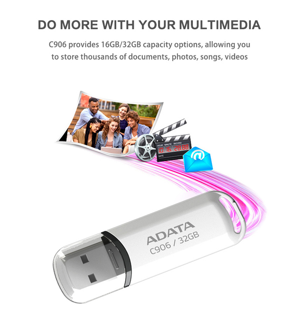 Pamięć USB ADATA C906 32GB 16GB USB 2.0 Mini U Stick Pendrive - Oryginalny produkt o wysokiej prędkości - Wianko - 4