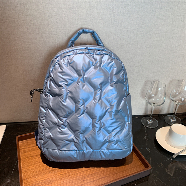 Damski plecak zimowy w nowoczesnym stylu, idealny dla nastolatek, projektantka wzoru w kratkę z diamentowymi elementami - Wianko - 14