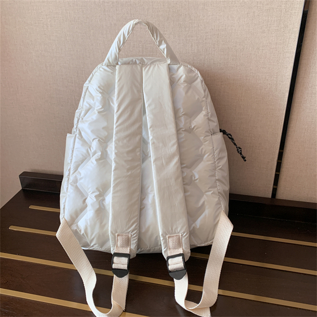 Damski plecak zimowy w nowoczesnym stylu, idealny dla nastolatek, projektantka wzoru w kratkę z diamentowymi elementami - Wianko - 17