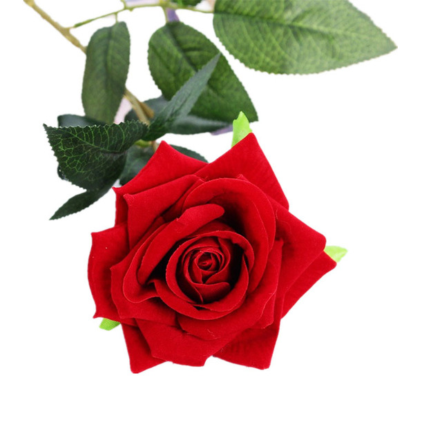 Romantyczna róża sztuczny kwiat jedwabny 10CM czerwony różowy DIY - Wianko - 8