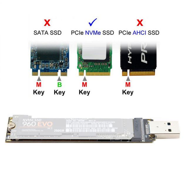 Karta adaptera USB 3.0 do zewnętrznego dysku SSD M.2 Nvme M, klucz M, 80 mm - Wianko - 12