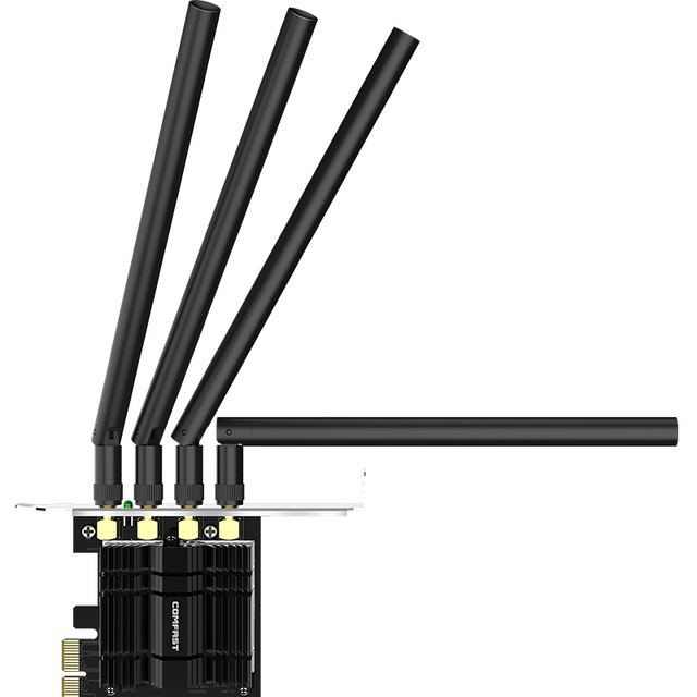 Karta sieciowa PCI-E z dwuzakresowym adapterem bezprzewodowym 2.4G + 5.8GHz o prędkości 1750 mb/s z 4 antenami dookólnymi 3dBi, obsługująca MU-MIMO, kompatybilna z systemami Win7/10 - Wianko - 17