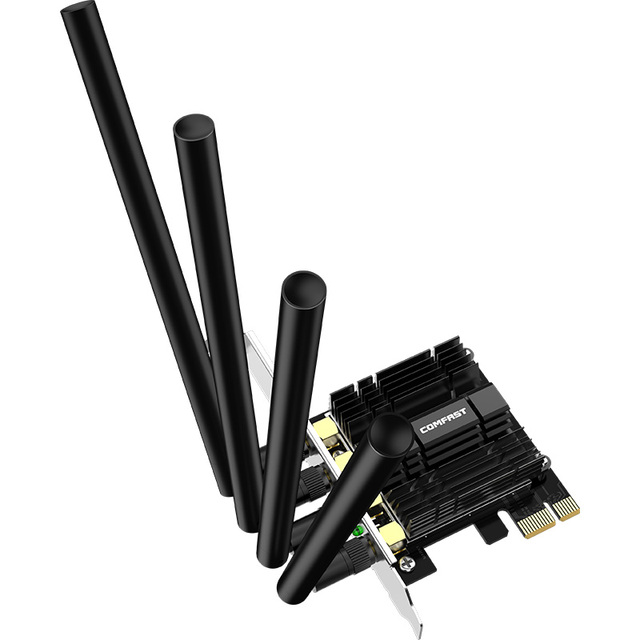 Karta sieciowa PCI-E z dwuzakresowym adapterem bezprzewodowym 2.4G + 5.8GHz o prędkości 1750 mb/s z 4 antenami dookólnymi 3dBi, obsługująca MU-MIMO, kompatybilna z systemami Win7/10 - Wianko - 16