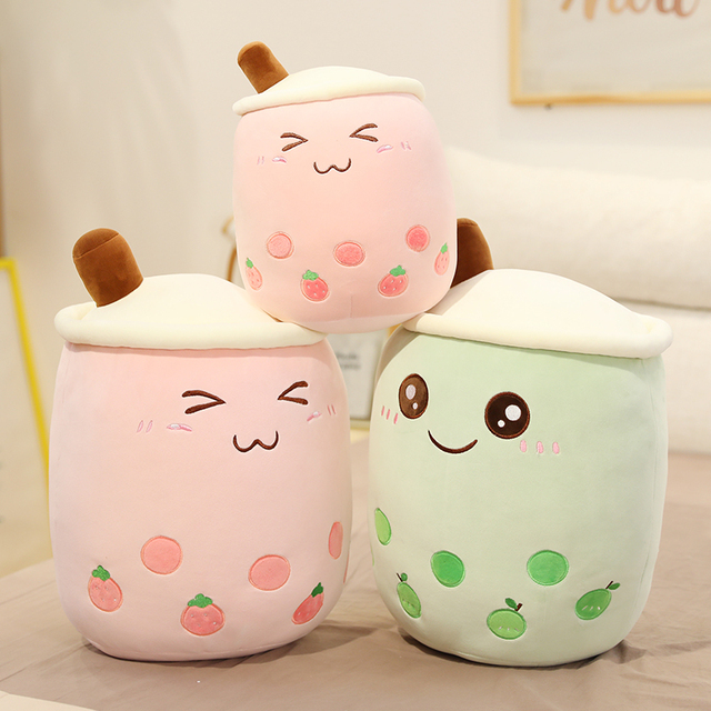 Pluszowe zabawki Bubble Tea dla dzieci - słodkie żywności i kubki z herbatą mleczną, miękkie Boba owoce Kawaii - prezent urodzinowy - Wianko - 9