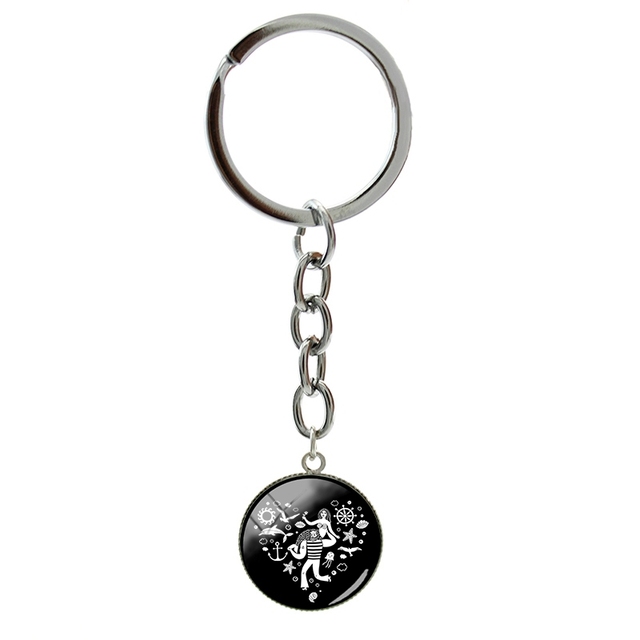 Breloczek na klucze ze szklanym wisiorkiem z romantycznymi sercami, czarny kolor, 20mm - Wianko - 12
