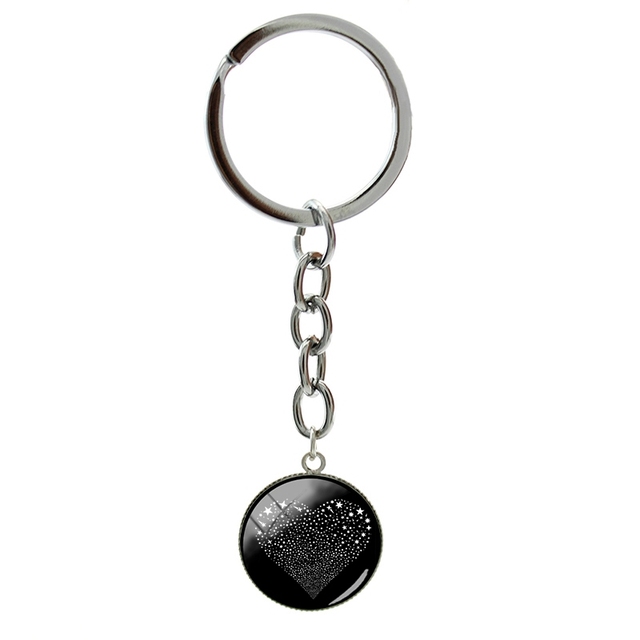 Breloczek na klucze ze szklanym wisiorkiem z romantycznymi sercami, czarny kolor, 20mm - Wianko - 11