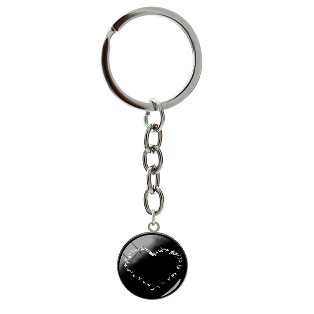 Breloczek na klucze ze szklanym wisiorkiem z romantycznymi sercami, czarny kolor, 20mm - Wianko - 8