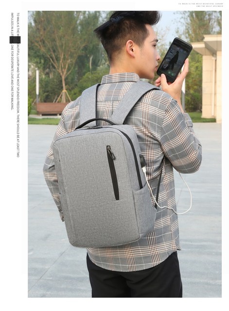 Męski plecak na laptopa 15.6 cala - nowość 2021, prosty design, duża pojemność - Wianko - 9