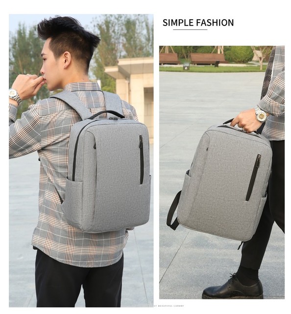Męski plecak na laptopa 15.6 cala - nowość 2021, prosty design, duża pojemność - Wianko - 11
