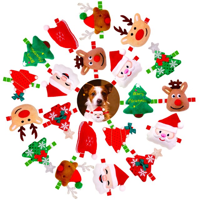 Świąteczne akcesoria dla małych psów - 30 sztuk: śliczne kot muszki, dekoracje w kształcie psa - Wianko - 1