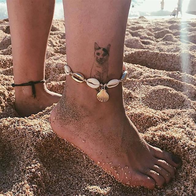 Obrączki Shell dla kobiet - biżuteria na stopy Summer Beach - bransoletka (uczyń nazwę dyskretnie i schludnie, jednocześnie wyrażając kluczowe informacje) - Wianko - 3