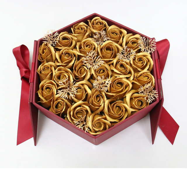 Kreatywne sześciokątne pudełko na prezent urodzinowy w motywie bawełny róża piwonia - Wianko - 12