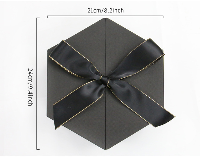 Kreatywne sześciokątne pudełko na prezent urodzinowy w motywie bawełny róża piwonia - Wianko - 3