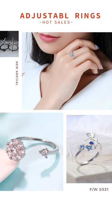 Spersonalizowane pierścienie ślubne z regulowaną koroną kryształową, ozdobione sercem miłości, dla kobiet - Wianko - 10
