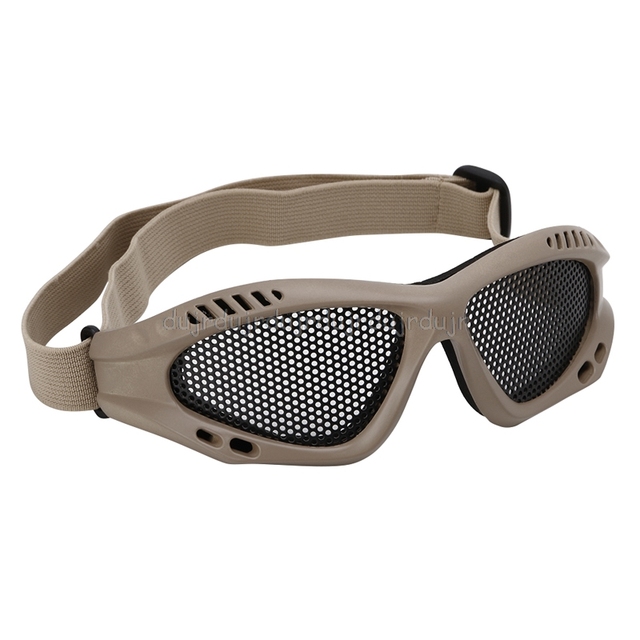 Okulary ochronne turystyczne z siatką przeciwmgłową Tactical Motorcycle Airsoft Eye Ju24 21 - metalowe okularyorazOkulary turystyczne z przeciwmgielną siatką Tactical Motorcycle Airsoft Eye Ju24 21 - metalowe - Wianko - 4