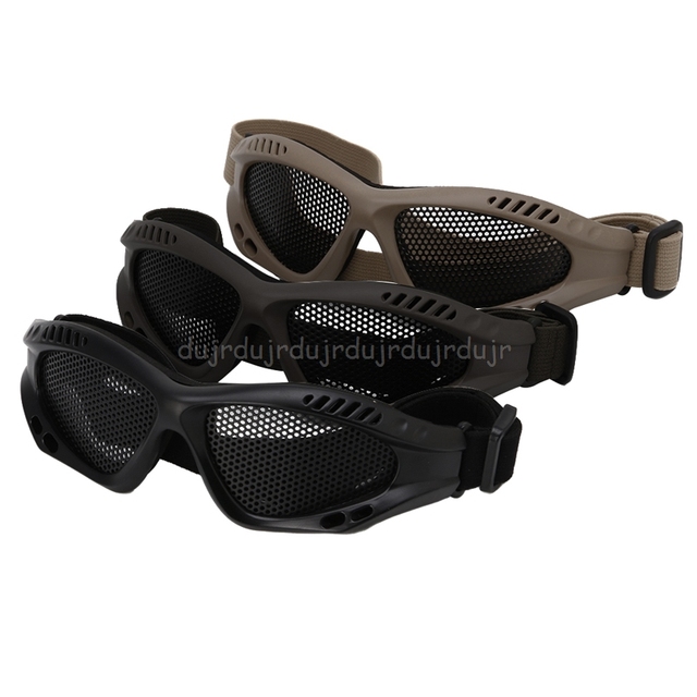 Okulary ochronne turystyczne z siatką przeciwmgłową Tactical Motorcycle Airsoft Eye Ju24 21 - metalowe okularyorazOkulary turystyczne z przeciwmgielną siatką Tactical Motorcycle Airsoft Eye Ju24 21 - metalowe - Wianko - 2