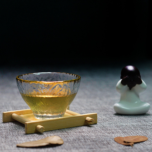 Złota szklana filiżanka na herbatę w stylu japońskim zielony Puer Teaware zestaw Kung Fu - Wianko - 10