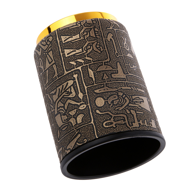 Kości do gry Shaker wzór Egipt z poszyciem w złotym kolorze - Rozrywka i hazard - Wianko - 7