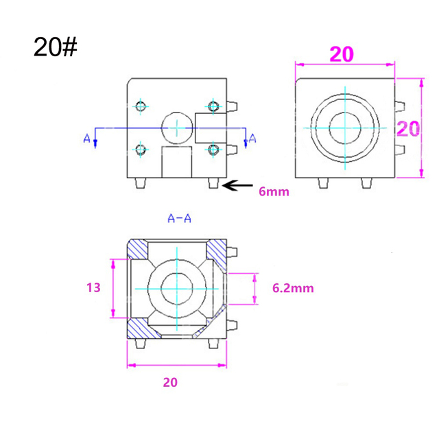 1PC Aluminiumowe złącze narożne dla profili aluminiowych Standard Europejski - 2020/3030/4040/4545 - Wianko - 1