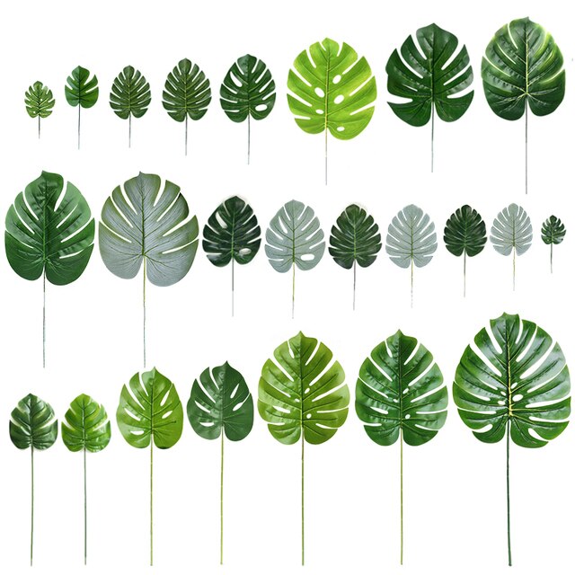 Sztuczne liście w kolorze zieleni do dekoracji wnętrz i ogrodów - Wianko - 1