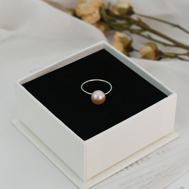 Srebrny pierścień ASHIQI z naturalną perłą słodkowodną - koreański styl (2020) - Wianko - 11