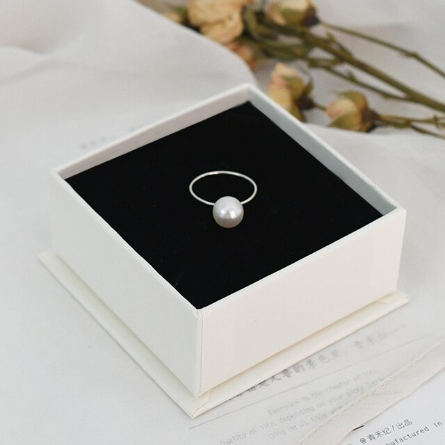 Srebrny pierścień ASHIQI z naturalną perłą słodkowodną - koreański styl (2020) - Wianko - 14