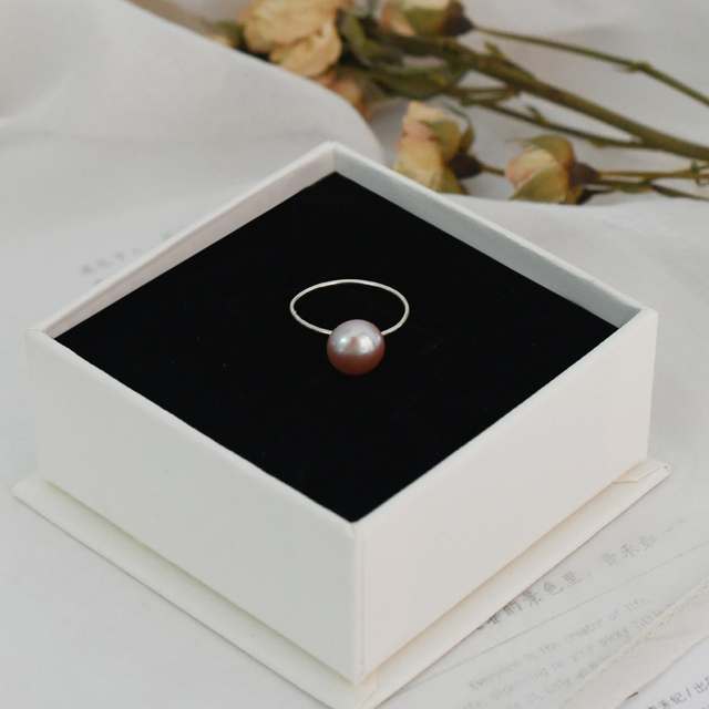 Srebrny pierścień ASHIQI z naturalną perłą słodkowodną - koreański styl (2020) - Wianko - 9