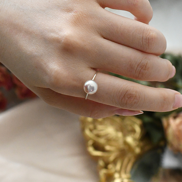 Srebrny pierścień ASHIQI z naturalną perłą słodkowodną - koreański styl (2020) - Wianko - 3