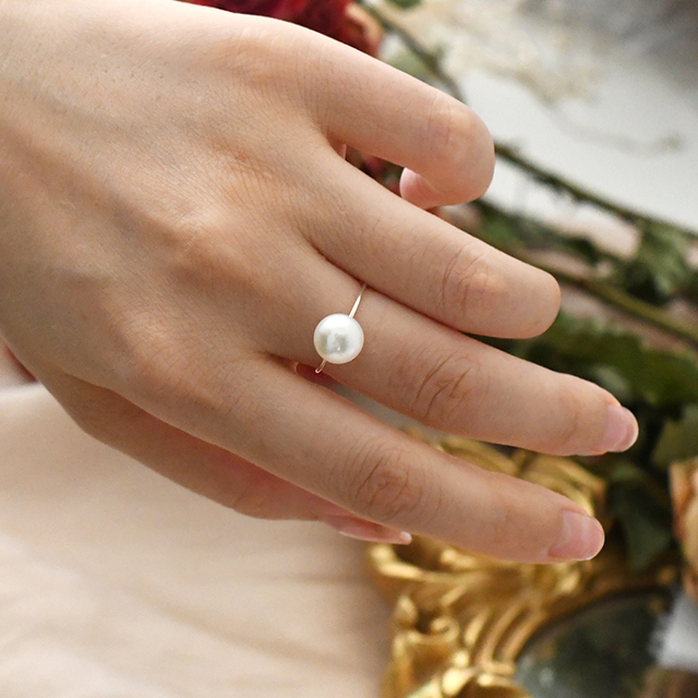 Srebrny pierścień ASHIQI z naturalną perłą słodkowodną - koreański styl (2020) - Wianko - 2