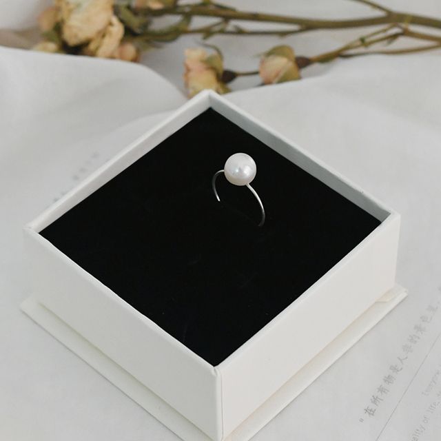 Srebrny pierścień ASHIQI z naturalną perłą słodkowodną - koreański styl (2020) - Wianko - 7