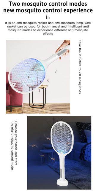 Lampa owadobójcza elektryczna USB Mosquito Zapper - zabójca komarów i much, akumulatorowy Fly Swatter dla domu - Wianko - 3