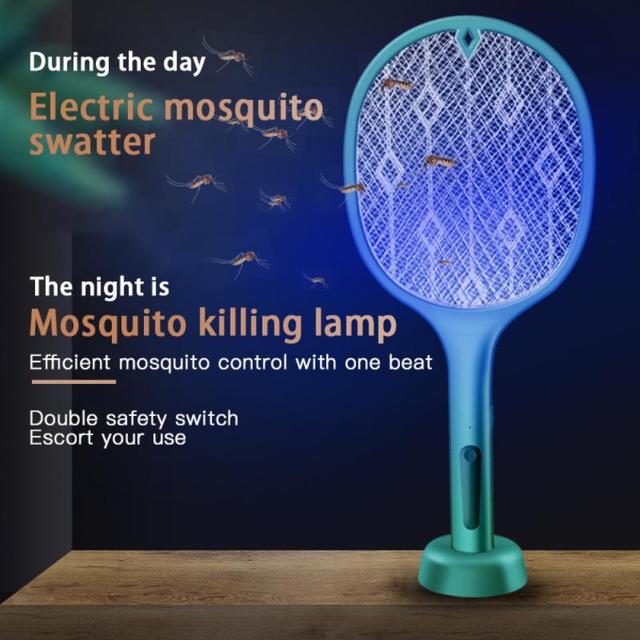 Lampa owadobójcza elektryczna USB Mosquito Zapper - zabójca komarów i much, akumulatorowy Fly Swatter dla domu - Wianko - 1