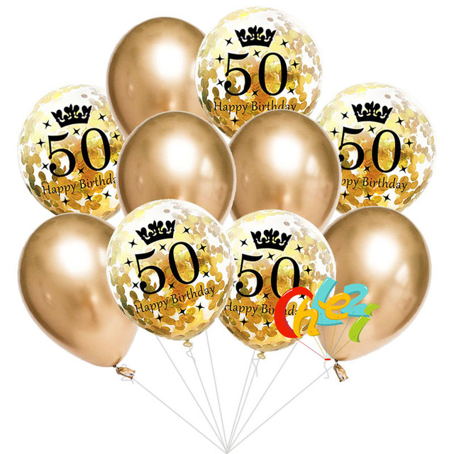Partia 10 sztuk 12-calowych balonów z nadrukiem happy birthday na rocznicę 18, 21, 30, 40, 50 lub 60 - Wianko - 6