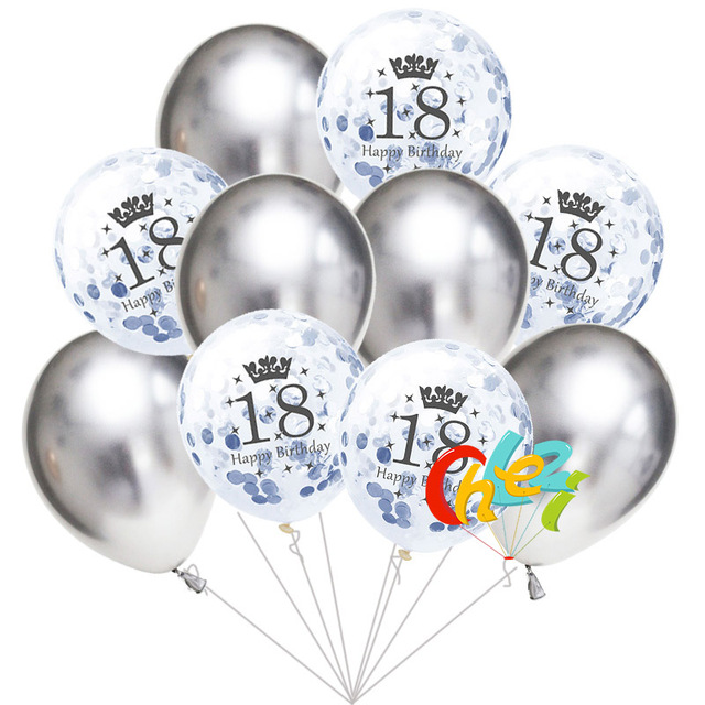 Partia 10 sztuk 12-calowych balonów z nadrukiem happy birthday na rocznicę 18, 21, 30, 40, 50 lub 60 - Wianko - 9