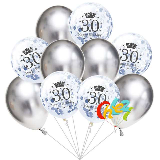 Partia 10 sztuk 12-calowych balonów z nadrukiem happy birthday na rocznicę 18, 21, 30, 40, 50 lub 60 - Wianko - 11