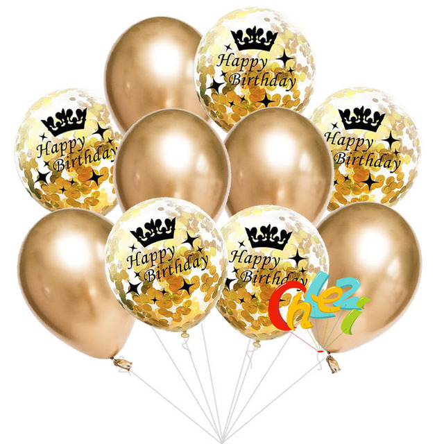 Partia 10 sztuk 12-calowych balonów z nadrukiem happy birthday na rocznicę 18, 21, 30, 40, 50 lub 60 - Wianko - 1