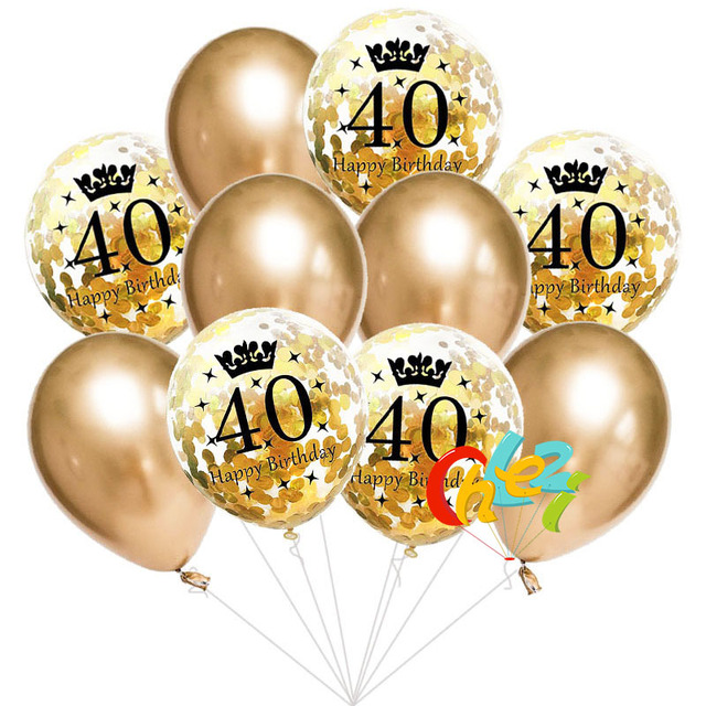 Partia 10 sztuk 12-calowych balonów z nadrukiem happy birthday na rocznicę 18, 21, 30, 40, 50 lub 60 - Wianko - 5