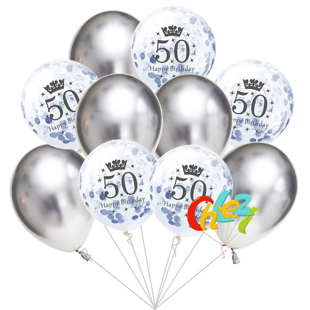 Partia 10 sztuk 12-calowych balonów z nadrukiem happy birthday na rocznicę 18, 21, 30, 40, 50 lub 60 - Wianko - 13