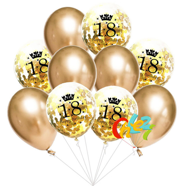 Partia 10 sztuk 12-calowych balonów z nadrukiem happy birthday na rocznicę 18, 21, 30, 40, 50 lub 60 - Wianko - 2