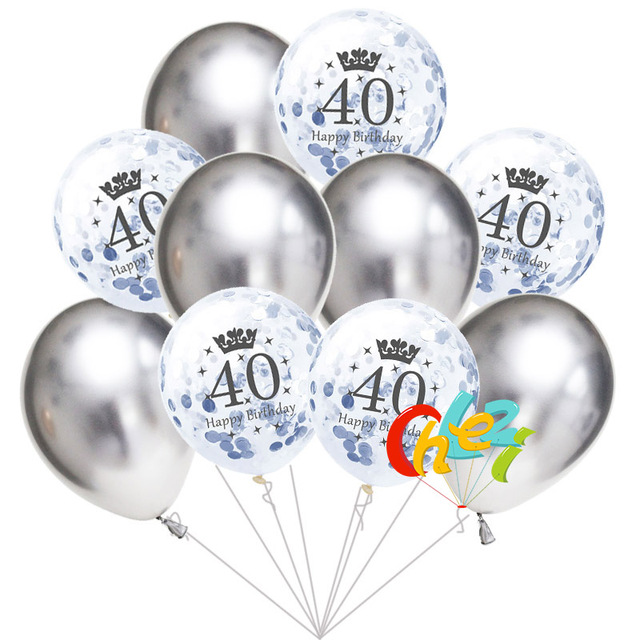 Partia 10 sztuk 12-calowych balonów z nadrukiem happy birthday na rocznicę 18, 21, 30, 40, 50 lub 60 - Wianko - 12
