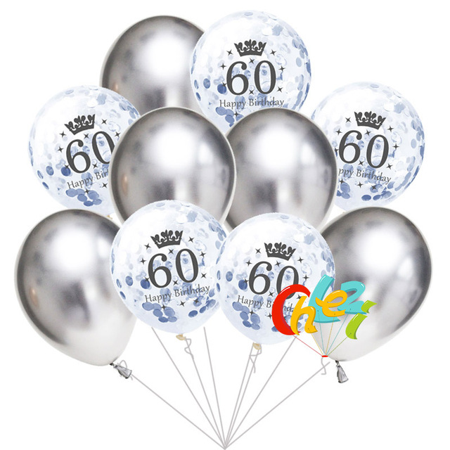 Partia 10 sztuk 12-calowych balonów z nadrukiem happy birthday na rocznicę 18, 21, 30, 40, 50 lub 60 - Wianko - 14