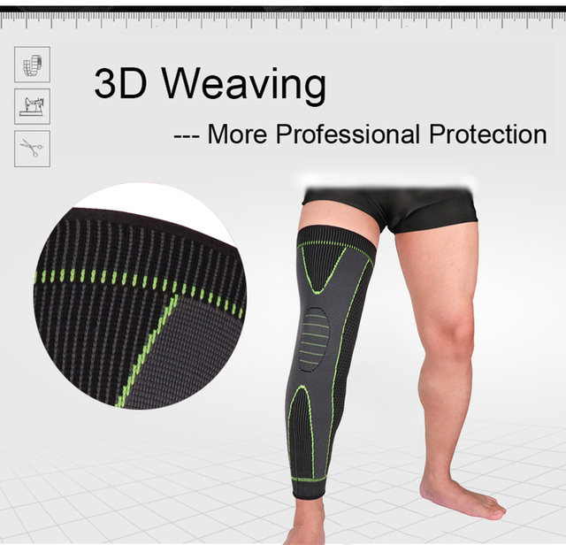 Antypoślizgowe i ciepłe ściągacze na kolana legginsy sportowe długie, zielone - 1 sztuka - Wianko - 4