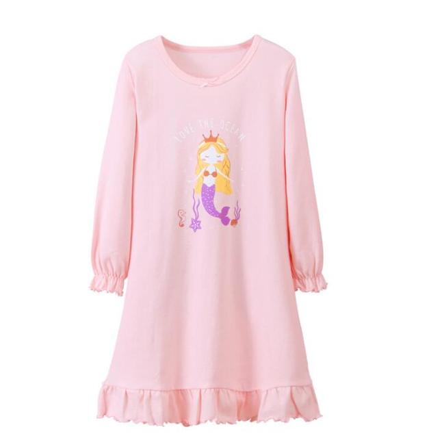 Koszula nocna dziewczęca z długimi rękawami, bawełniana - piżama dziecięca na jesień - Wianko - 10