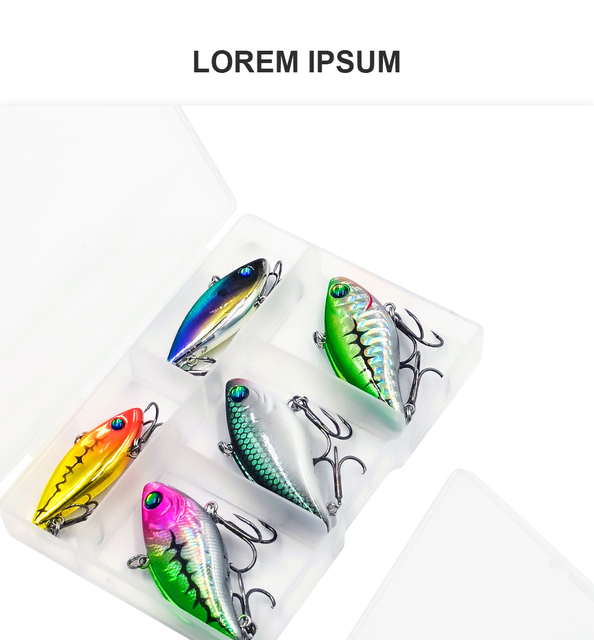 Zestaw 5 małych lipless crankbaits Banshee, przynęty tonące Wobblers, idealne dla okonia, szczupaka i pstrąga - Vib, sztuczne Cicada grzechotka - Wianko - 12