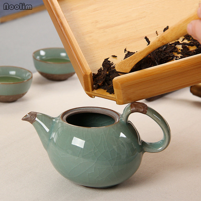 Noolim kreatywna bambusowa taca herbaciana prostokątna Kung Fu Puer z filiżanką, spodkiem i uchwytem do przechowywania herbaty - Wianko - 5