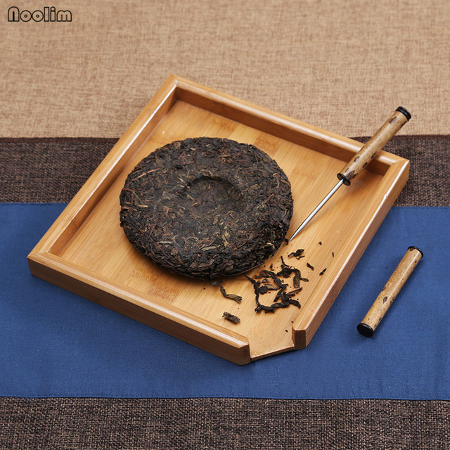 Noolim kreatywna bambusowa taca herbaciana prostokątna Kung Fu Puer z filiżanką, spodkiem i uchwytem do przechowywania herbaty - Wianko - 2