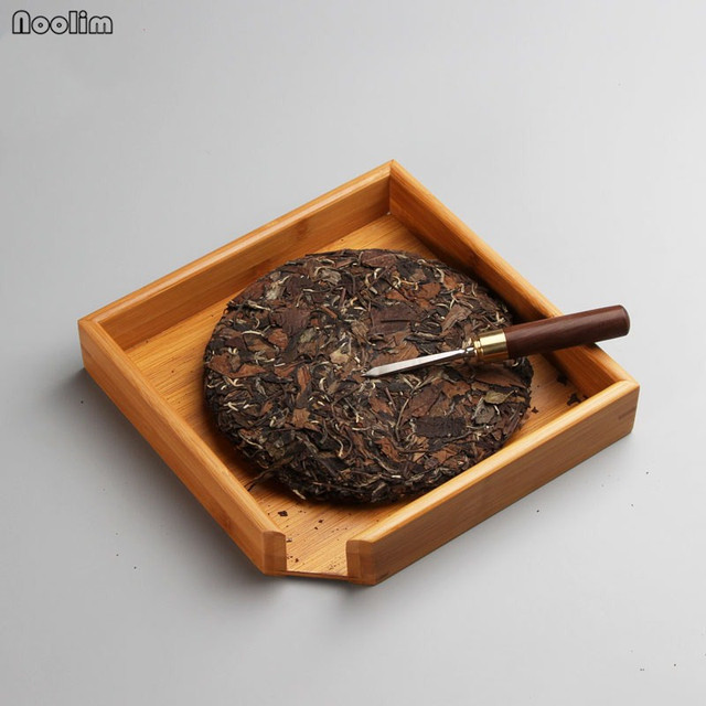 Noolim kreatywna bambusowa taca herbaciana prostokątna Kung Fu Puer z filiżanką, spodkiem i uchwytem do przechowywania herbaty - Wianko - 4